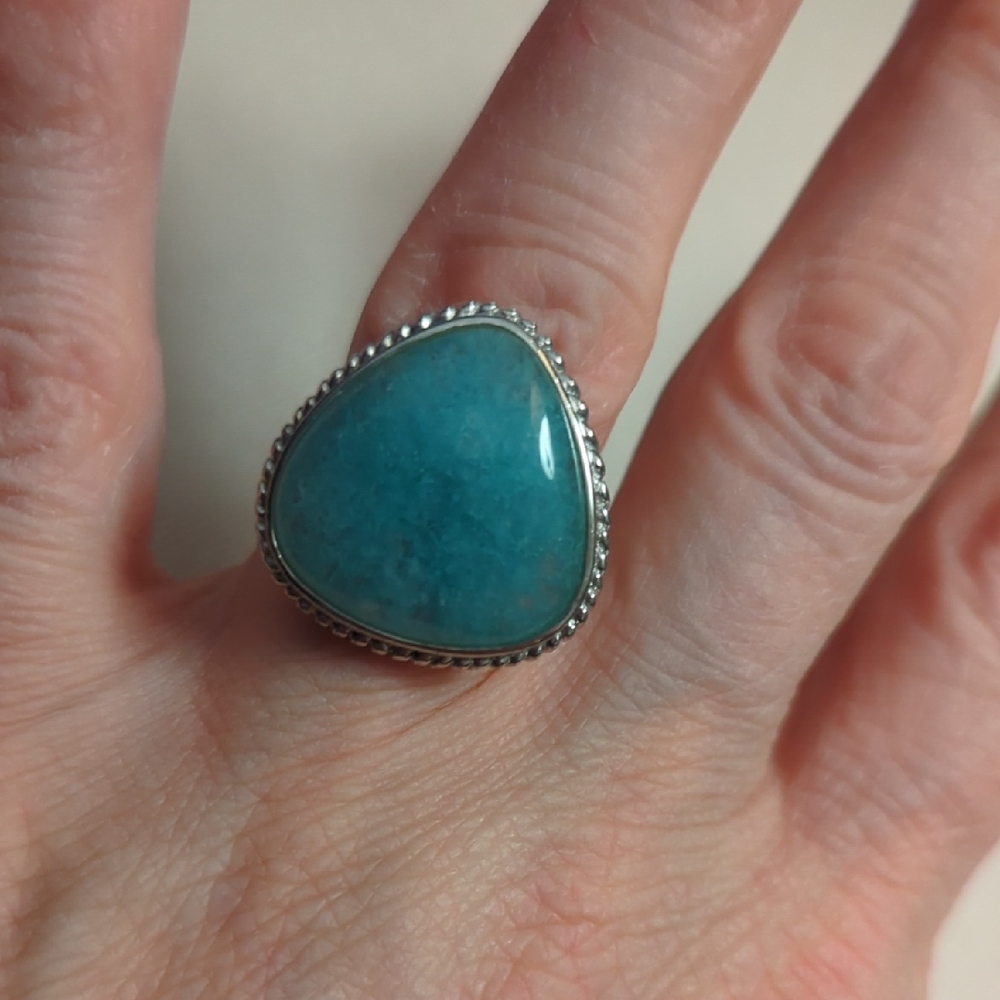 Sterling Silver and Blue Stone Ring